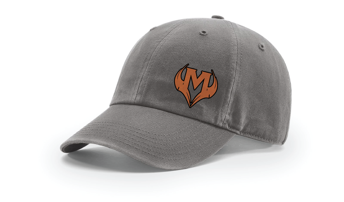 Gray Dad Hat with Leather Patch