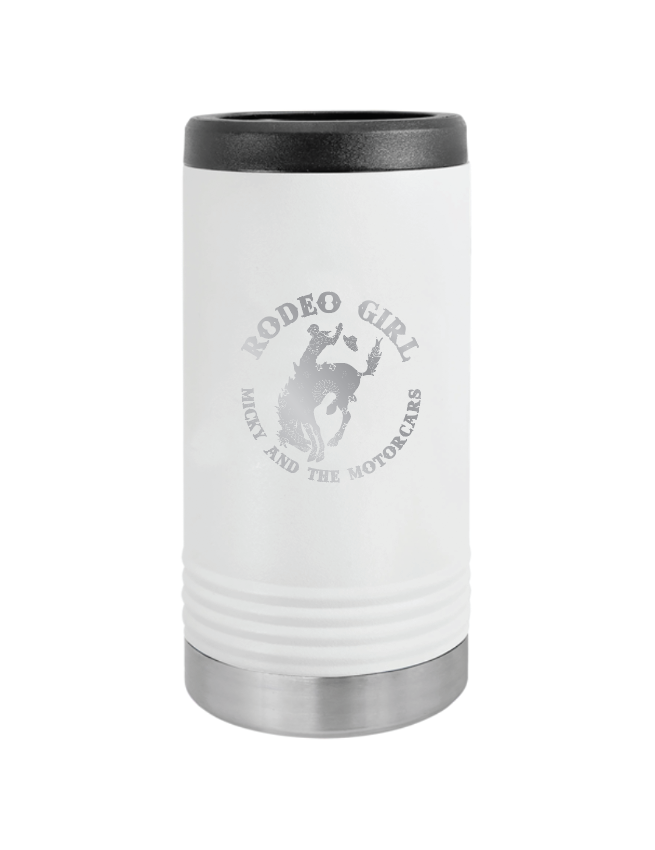 White-Rodeo Girl Stainless Slim Can Cooler