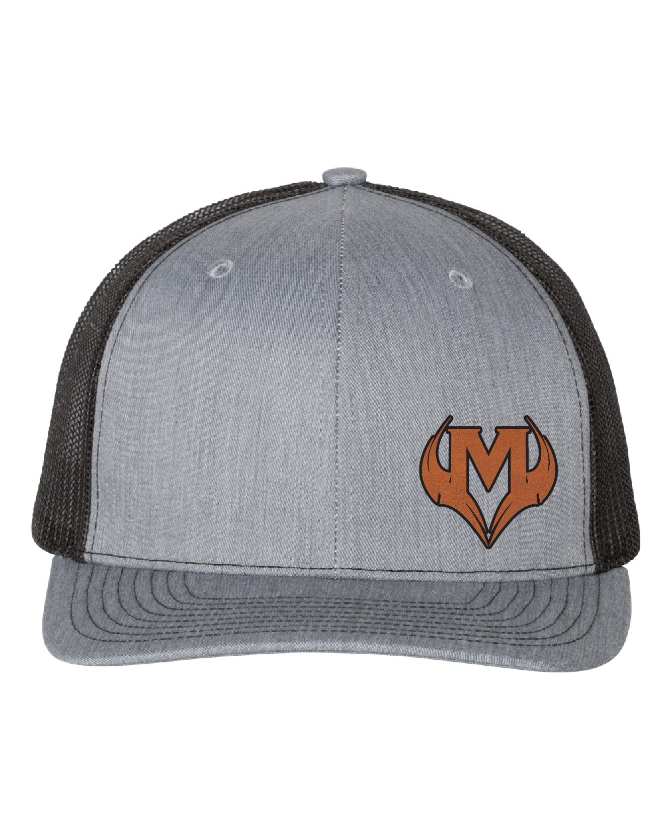 Gray Leather Patch Hat