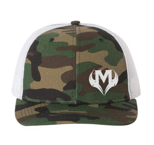 Camo and white logo hat